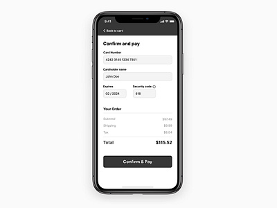 Payment Confirmation confirm payment mobile mobile ui payments page user interface