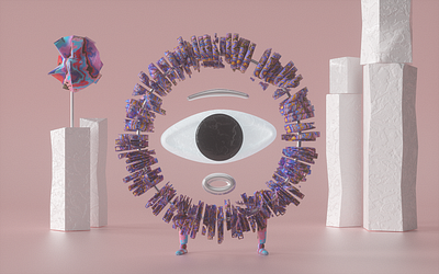 Om's 3d abstract character cinema4d design illustraion illustration octane
