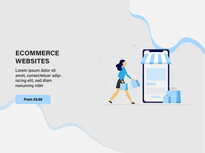 Ecommerce Social Media Post Image branding business design digitalmarketing ecommerce facebook flat graphicdesign illustration illustrator instagram mockup phone shopping socialmedia template website