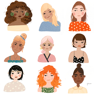 Group of pals artwork design editorial illustration girls illustration illustration art illustrator women women in illustration