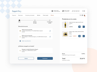 Zappa's nº3 purchase process cart checkout page design ecommerce figma grocery purchase shop store ui web web design