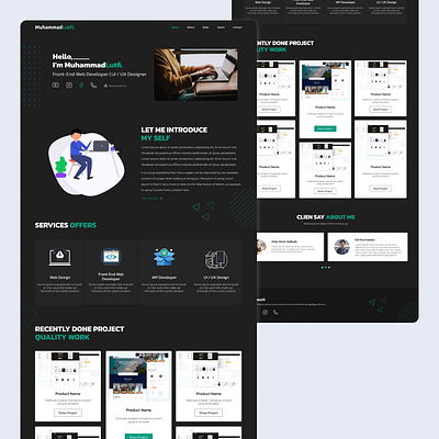 Portfolio Design DarkMode darkmode design landingpage landingpage design landingpagedesign landingpages minimalist personal portfolio portfolio ui uidesigns