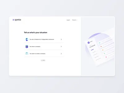 Onboarding animation company form form design freelancer independent qonto register register page registration sign signup signupform situation ui ux video website