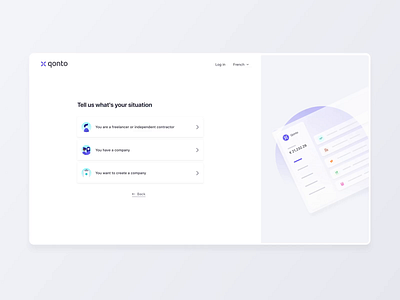 Onboarding animation company form form design freelancer independent qonto register register page registration sign signup signupform situation ui ux video website