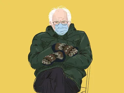 Comfy King bernie illustration inaguration texture
