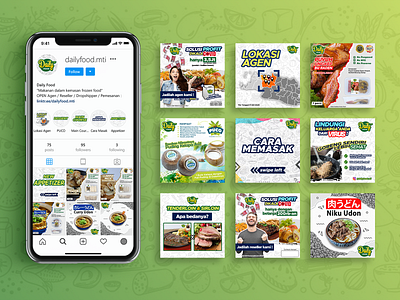 'Daily Food' Instagram Account branding digital graphic design instagram instagram post instagram template social media