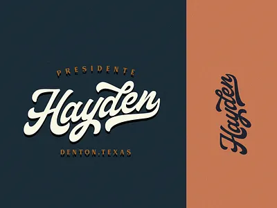 Hayden - Tshirt Logo Project font design lettering lettering artist lettering logo logo logo text logotype retro script font tshirt logo typeface vintage vintage design vintage logo