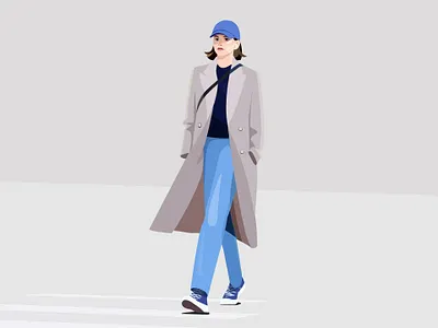 A girl in a windbreaker in winter girl illustration windbreaker winter