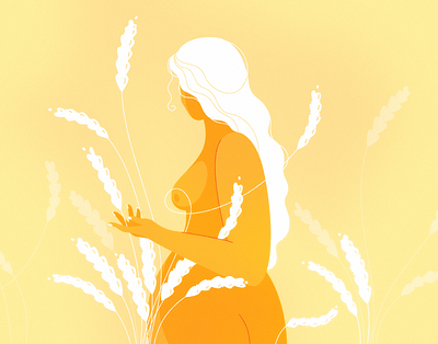 Wheat Girl 2d animation branding cartoon character design flat girl graphic illustration