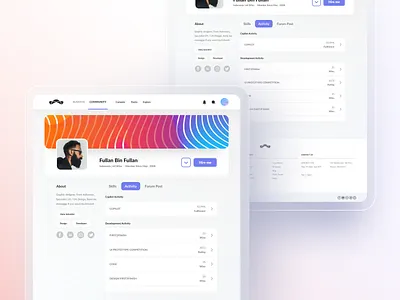 Clean Profile Page branding design flat gradient simple ui web design