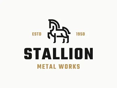 STALLION - Metal Works animal branding horse icon identity logo minimalist modern simple symbol