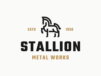 STALLION - Metal Works animal branding horse icon identity logo minimalist modern simple symbol