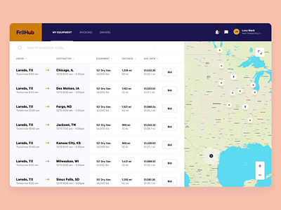 Fr8Hub Booking Flow app dashboard design grid map motion motion design platform product design startup transportation typography ui ui design ux web website