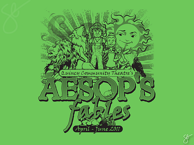 Quincy Community Theatre - Aesop’s Fables apparel graphics design illustration illustrator photoshop screen print separation vector