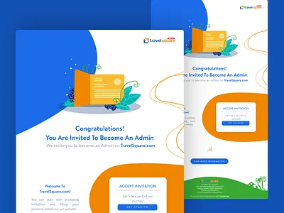Admin Invitation Email Template blue design design app email email design email marketing email template figma icon illustration illustration art invitation invitation card invitation design invitations travel agency typography ui vector welcome