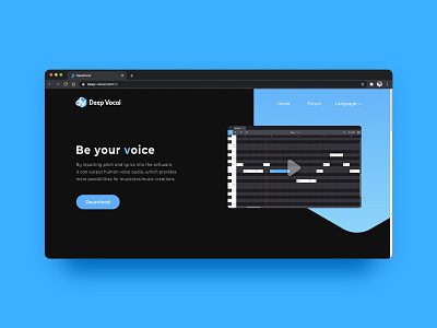 Deep Vocal Website Homepage software vocal vocaloid web design website