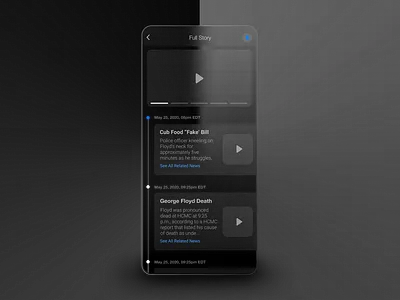 News App concept dark theme dark ui ui design visual design