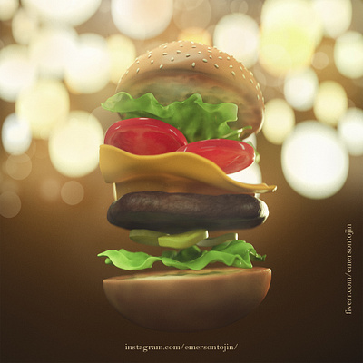 Burger 3d 3d art advertising burger burgers character character design creative design food publicity scene