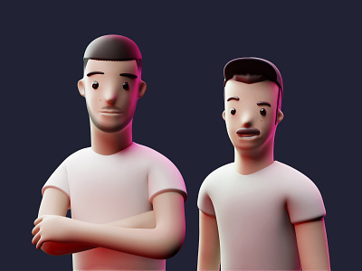 3D Characters – Andreas & Malthe 3d 3d art 3d character 3d character modeling 3d characters 3d illustration blender blender3d branding clean cute design illustration minimal modeling modern zbrush