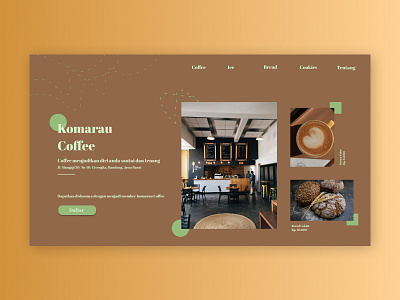 Komarau Coffe Shop app art design minimal typography ui ux website