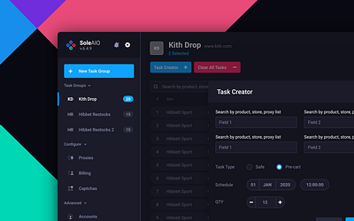Sole AIO 1.0 - Checkout Automation Software design ui