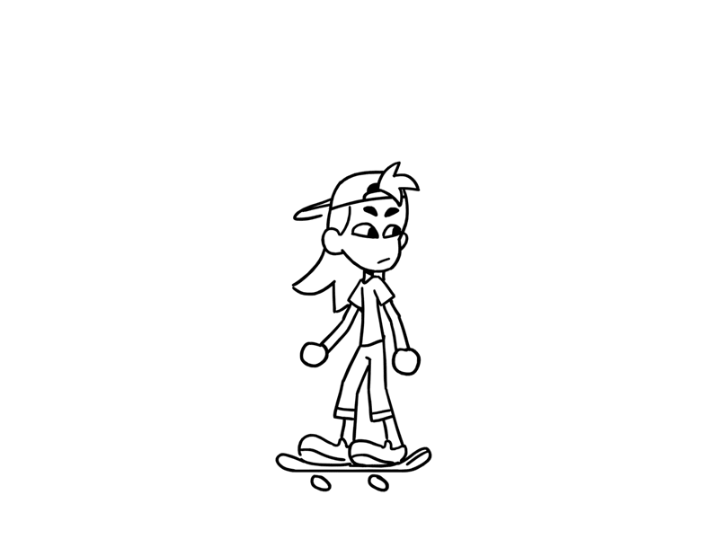 Skateboarding 2d animation flat framebyframe skateboard skateboarding toonboom