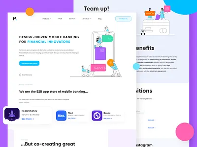 ff.next - landing page redesign fintech illustration landing page logo rebranding ui design uxdesign