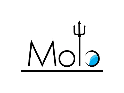 Molo seaside restaurant abstract adobe illustrator black white branding design illustration logo design vector