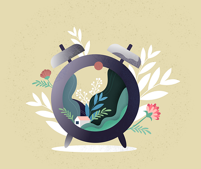 Soon the alarm would ring. alarm alarmclock art good day goodmorning illustration