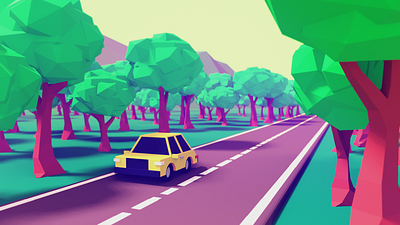 Low Poly Car blender design illustration render