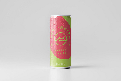 Watter Lillies Can design alcohol branding alcohol packaging bold color bold logo branding can art can design can mockup canned cocktail cocktail cocktail brand drinks brand logo package design summer drink brand typography