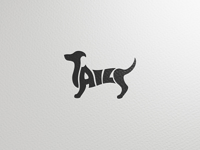 tails dog logo negative space tails