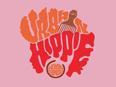 Urban Hippie afro clientwork cosmetics custom lettering hand drawn handlettering hippie itsjerryokolo jerryokolo locks logo designer logotype procreate retro retro design typography urban