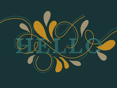 Hello design flat illustration line procreate shape typography vector