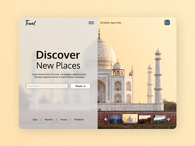 Travel Agency design figma figmadesign taj mahal travel ui ux web website website concept website design