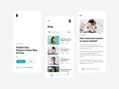 Blog_UI blog blog app blog ui brand identity branding clean detail login medium mobile app pro product product design reading app story ui ui ux user experience user inteface ux