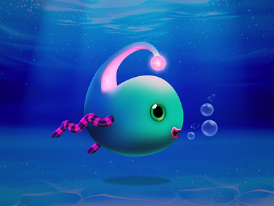 Thunder floating fish aquarium beautiful bubbles design drawing fish fishing fishy game art icon illustration lights ocean photoshop sea sea life swimming thunder underwater water