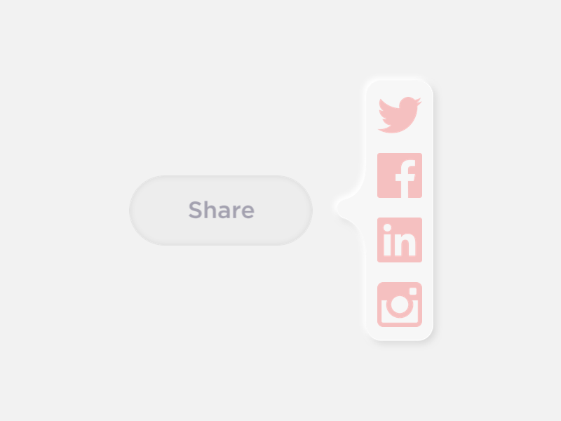 010 #DailyUI challenge - Share Button button dailyui dailyui10 dailyuichallenge icons neomorphic neomorphism share button social socialmedia ui ux ux design ux ui design