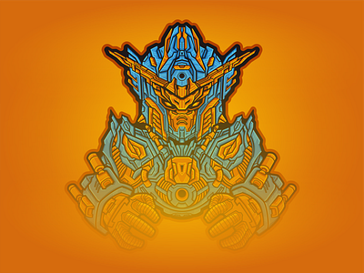 Blue Robot Vector Illustration Design apparel design art work artificial intelligence artwork bot cartoon character character design creature cyber cyborg engine graphic character illustration logo esport logo mascot machine mascot mecha merchandise design