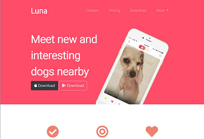 Luna dog app website bootstrap 4 css html