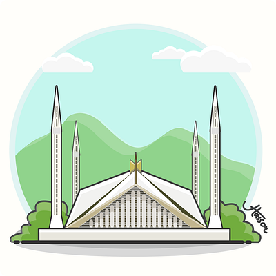 Faisal Mosque illustration pakistan