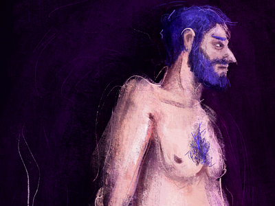 En Fumée characterdesign cigarette colors digitalart digitalpainting illustration man naked nude procreate underwear walking