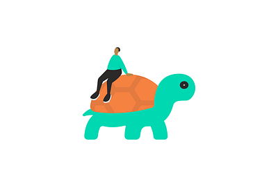 Turtle | Illustration flatdesign green illustration illustrator orange turtle