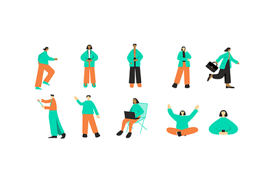 People | Illustration cute flat design green illustration illustrator people people icons