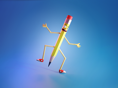 Pencilvester 3d 3d model b3d blender blender3d cartoon character character fanart pencil pencilvester rickandmorty