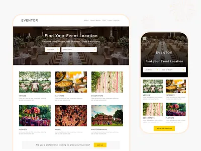 Eventor | Responsive Web app minimal product design ui ux web