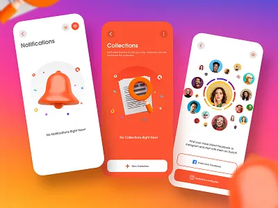 Empty Screen app app design friend mobile app notification ui uidesign uiux