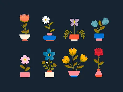 Flowers animal crossing design flat floral flower flower illustration flowers flowers illustration graphic icon illustration ilustracion margaritas modern plant pot rose tulip vase vector