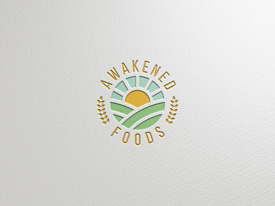 awakened foods grid logo landscape logo simple