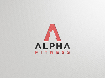 alpha fitness fitness logo negative space wolf